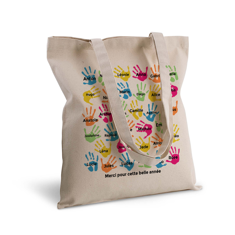 Tote bag manos de ni�os personalizado